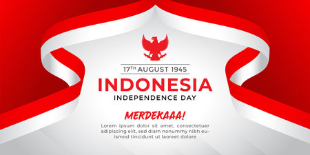 Indonesia Independence Day, Indonesia Freedom Backgrounds, Indonesia Flag Red Whiteのイラスト素材