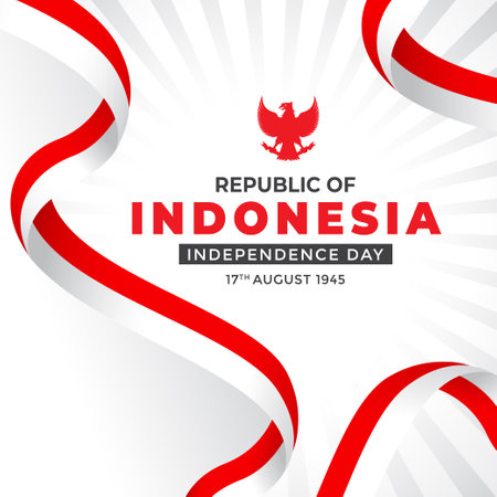 Bendera Merah Putih Indonesia or Bingkai Bendera Merah Putih and background Merah Putih or Ornamen Frame Merah Putihのイラスト素材