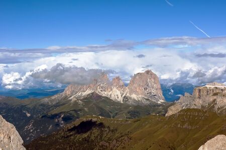 breathtaking panorama from Marmolada mountain, Northern Italyの写真素材