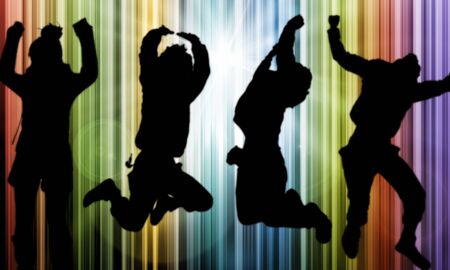 Background image of person silhouetteの写真素材