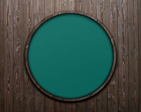 Round wooden crateの写真素材