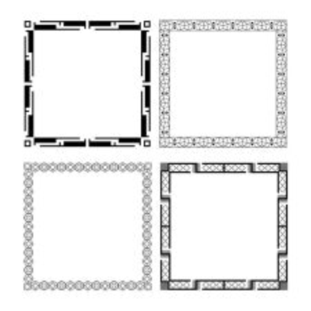 A 4 geometric style frame on a white backgroundのイラスト素材