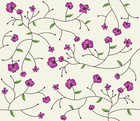 Orchid flower seamless patternのイラスト素材