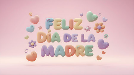 Feliz DÃ­a de la Madre: A Colorful Tribute to Momsの素材