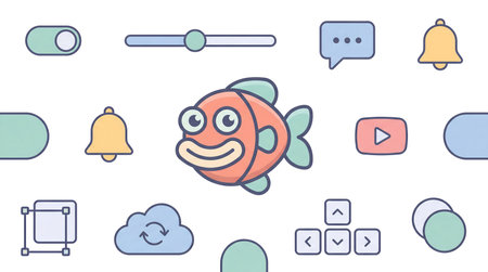 Funny Minimalist Fish Designed as UI Iconsの素材