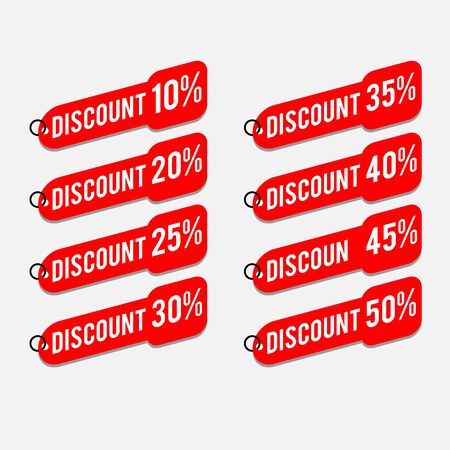 ribbons flat isolated, Labels, Stickers, Tags, Discount, icon vector illustrationのイラスト素材