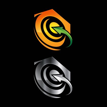 Abstract circle template. Round ring circle and infinity loop symbolのイラスト素材