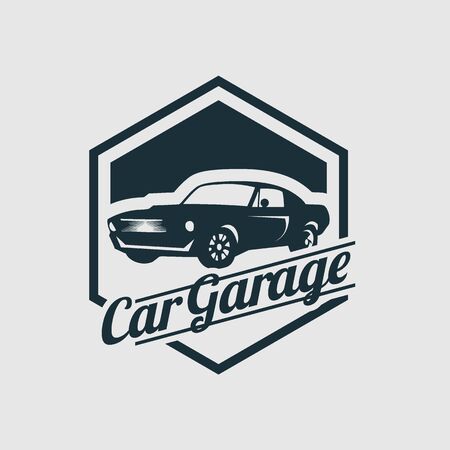Service car repair, restoration and club design elements. Vector illustration.のイラスト素材