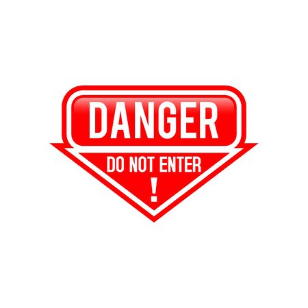 Caution ban symbol direction sign. Warning stop sign for traffic information message isolated on white backgroundのイラスト素材