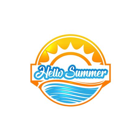 Hello Summer illustrationのイラスト素材