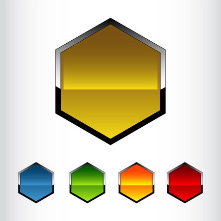 Set of color modern icons.hexagon. Vector illustration.elements for website or appのイラスト素材
