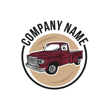 Classic truck illustration or vintage or retro car logo design. vintage style.EPS 10のイラスト素材