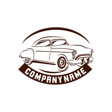 Retro car logo concept vector. Classic vehicle logo template.EPS 10のイラスト素材