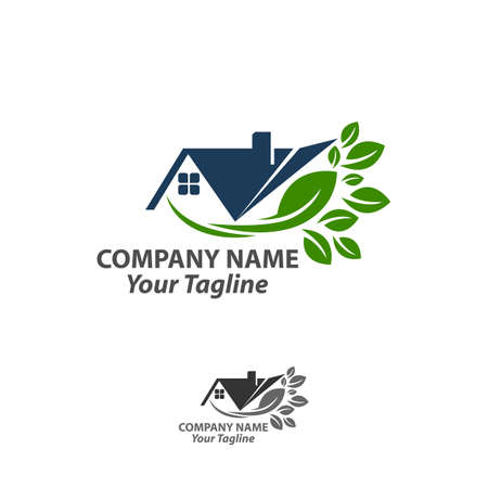 simple green house real estate logo and vector icon.EPS 10のイラスト素材