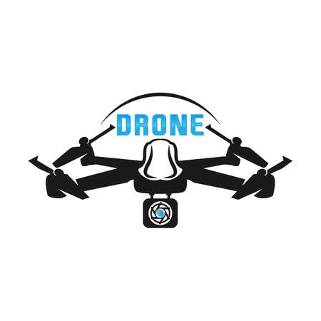 Drone quadrocopter logo. Flying zone simple vector illustration icon. Pictograph .のイラスト素材