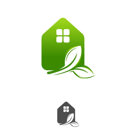simple green house real estate logo and vector icon.EPS 10のイラスト素材
