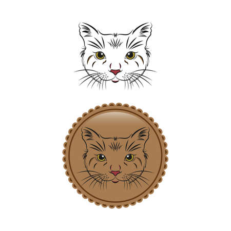 Vector of a cat face design on white background, Pet. Animals. Easy editable layered vector illustration.EPS 10のイラスト素材