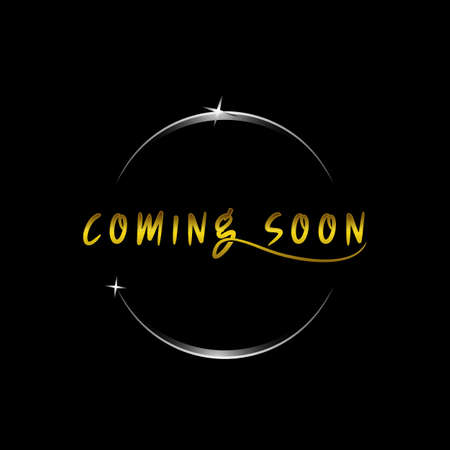 Coming Soon. Promotion banner coming soon, illustration of illuminated text coming soonのイラスト素材