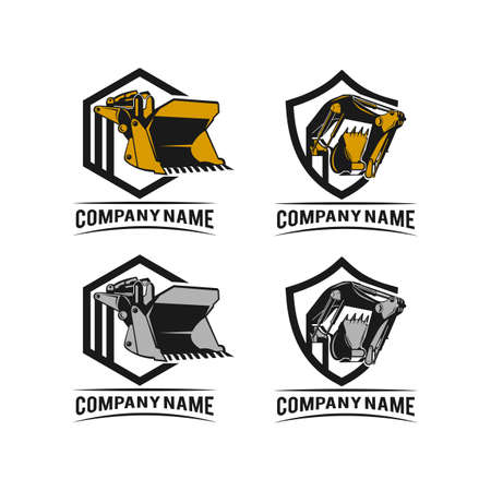 Excavator design in modern flat style isolated on white background. sign/symbols for heavy equipment,construction,industrial etc. Excavator symbol for your web site design, sign/symbols, app, UI. vector illustrationのイラスト素材