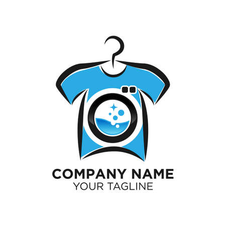 Washing Laundry Logo Template Design Vector, Emblem, Design Concept, Creative Symbol, Icon.EPS 10のイラスト素材