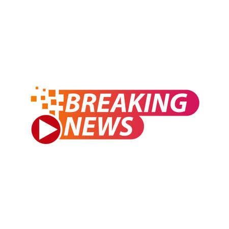 Breaking News Logo, Live Banner.TV news, Mass media design. Vector illustrationのイラスト素材