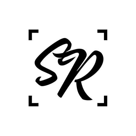 SR Letter Logo Design with Creative Modern Trendy Typography and Black Colors.のイラスト素材