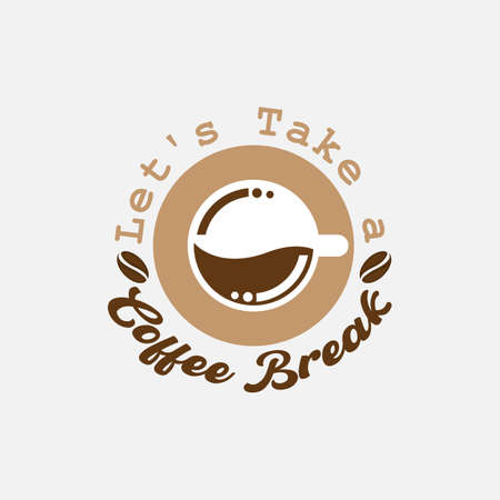"Coffee - Let's take a coffee break" Hipster Vintage Stylized Lettering. Vector Illustration.EPS 10のイラスト素材