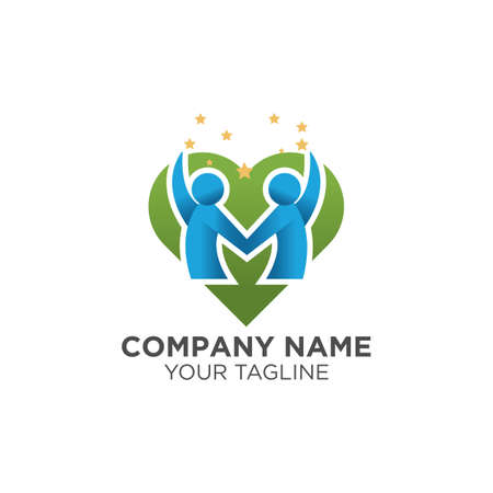 Human character vector logo concept illustration. Abstract man figure logoのイラスト素材