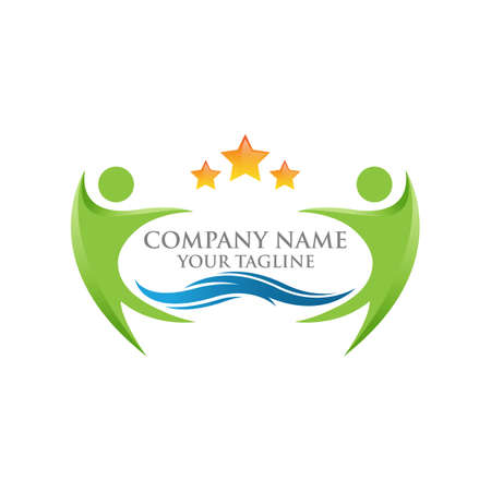 Human character vector logo concept illustration. Abstract man figure logoのイラスト素材