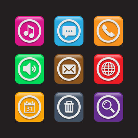 Mobile phone app ,icons icons set vector designのイラスト素材