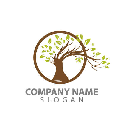 Professional Arborist Tree Care Service Organic Eco Sign Concept. Landscaping Design Raw Vector Illustration On Distressed Wall Backgroundのイラスト素材