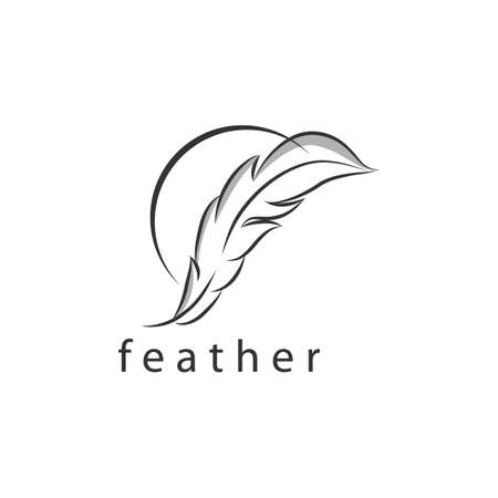 Creative Feather Concept Logo Design Templateのイラスト素材