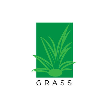 Grass logo design - modern design clean and simpleのイラスト素材