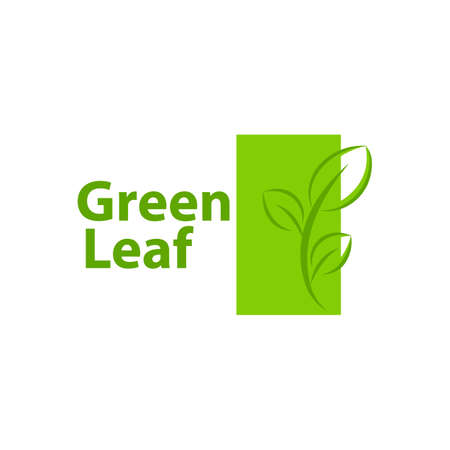 Green Leaf eco organic Logo design vector templateのイラスト素材