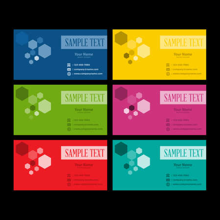 Business corporate identity elegant cards template company id colored vector design template. Id name identity, company business contact card illustrationのイラスト素材