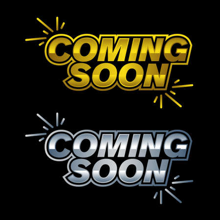 Coming Soon. Promotion banner coming soon, illustration of illuminated text coming soonのイラスト素材