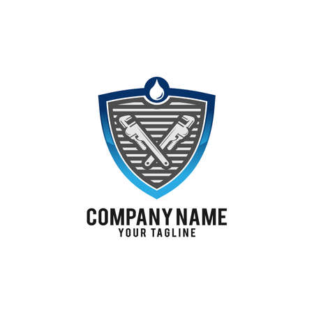Plumbing Service Logo Template, Water Service Logoのイラスト素材