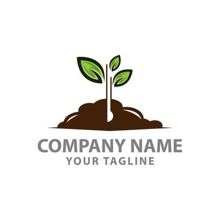 Grow leaf logo, green logo vector, greenhouse logo abstract.のイラスト素材