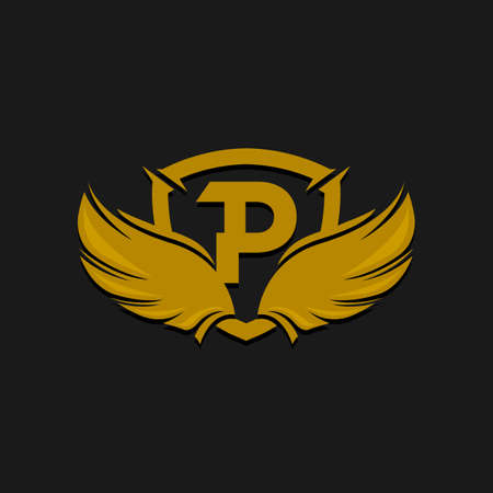 P Letter Logo concept. Creative Minimal emblem design template. Universal elegant icon.のイラスト素材