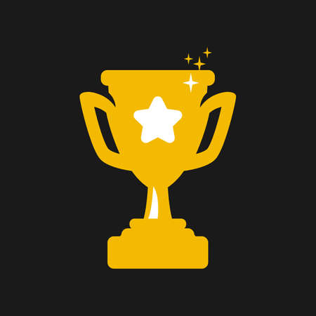 champion trophy with linear style logo icon for winner award logo templateのイラスト素材