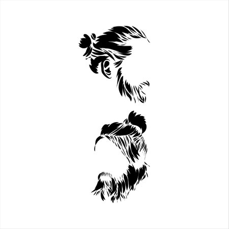 Mascot logo illustration of a beard man.EPS 10のイラスト素材