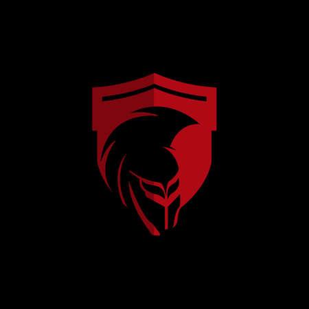shield and helmet of the Spartan warrior symbol, emblem.のイラスト素材
