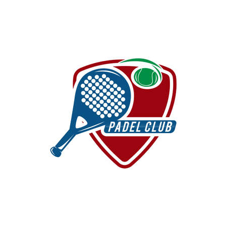 Paddle tennis badge, emblem or sign. Vector illustration. Concept for shirt, print, stamp or tee.のイラスト素材