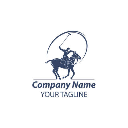 Horse polo and sign player. Vector Illustration. Branding Identity Company logo design template. EPS 10のイラスト素材
