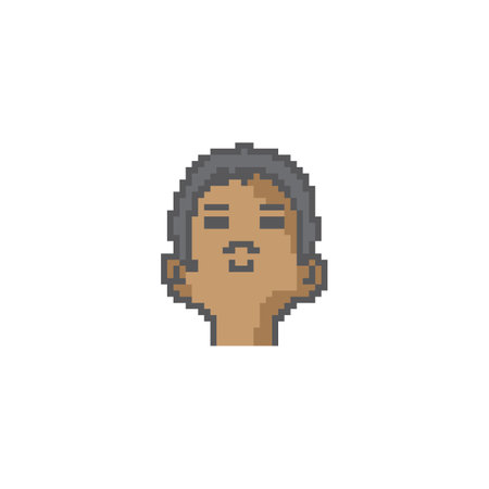 Pixel art character. boy face. Flat style. Avatar of profile picture. 8-bit. Isolated vector illustration.のイラスト素材