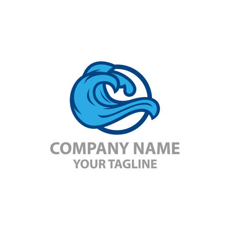 Water wave icon vector illustration design logo,a logo of blue wave.のイラスト素材