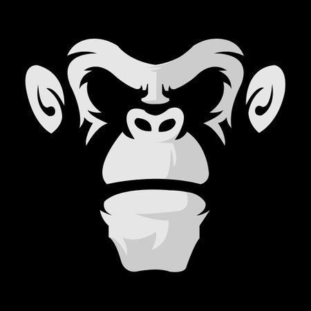 angry gorilla head logo template vector. Monkey face logo template vector.EPS 10のイラスト素材