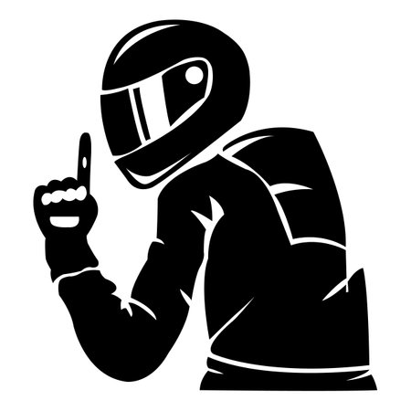 Man Motorcycle racer. Vector illustration in the engraving style.EPS 10のイラスト素材