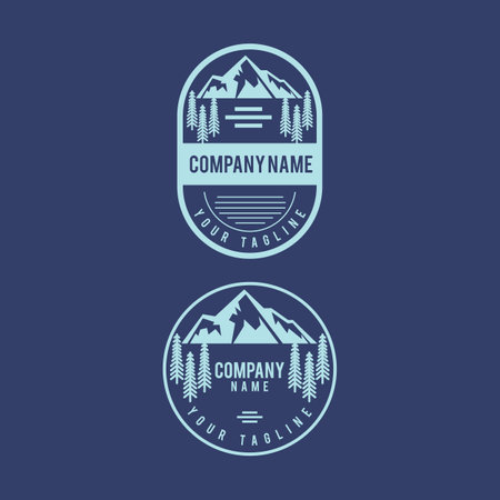 Mountain logo emblem. Adventure retro vector illustration.EPS 10のイラスト素材