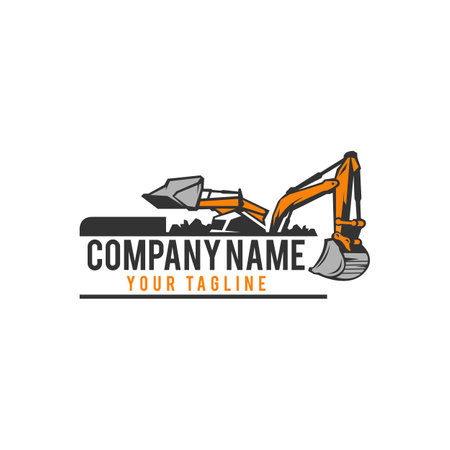 Creative excavator illustration for logo template.EPS 10のイラスト素材